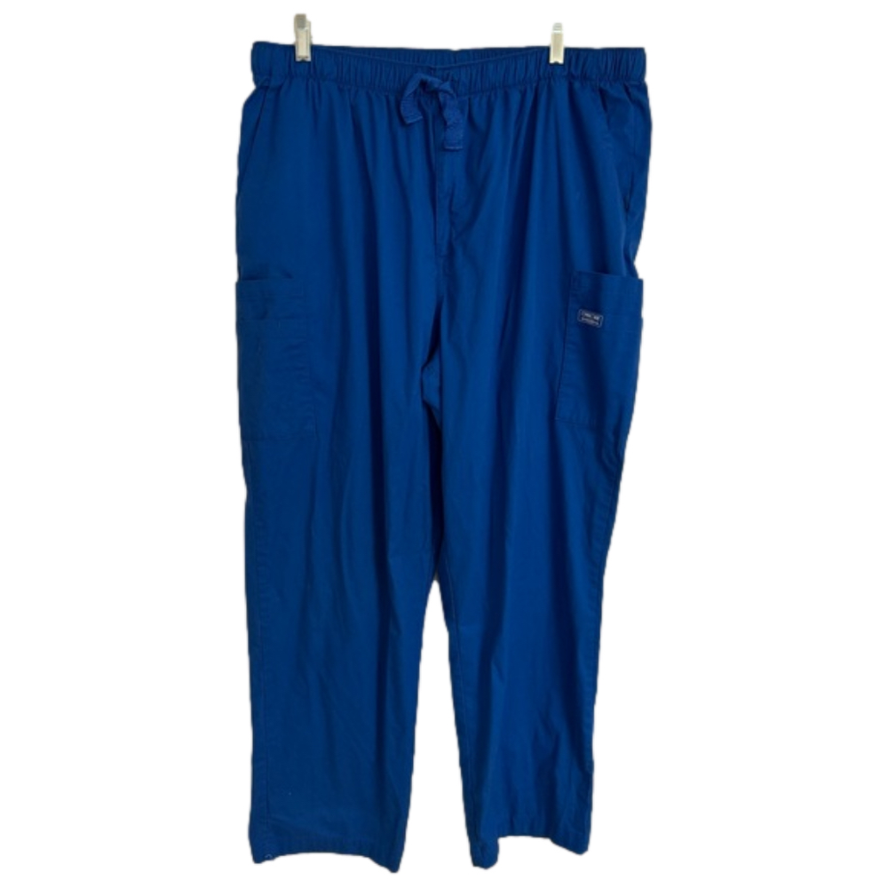 Cherokee Men XL Royal Blue Scrub Pant Workwear Core Stretch Fly Front Cargo 4243